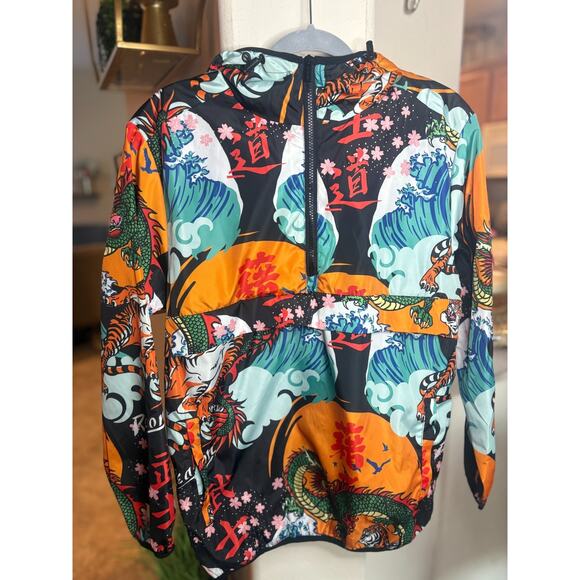 Reason Windbreaker hooded jacket small dragon tiger half zip - Picture 6 of 8